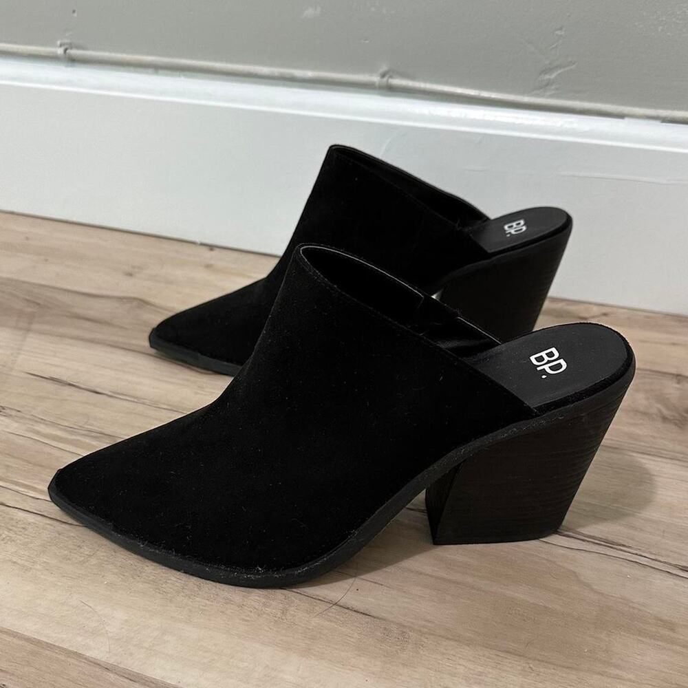 BP Black Suede Mules